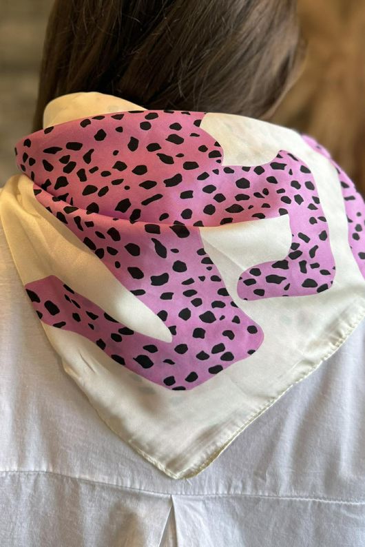 Dempsey Silky Blend Square Scarf Pink & Red